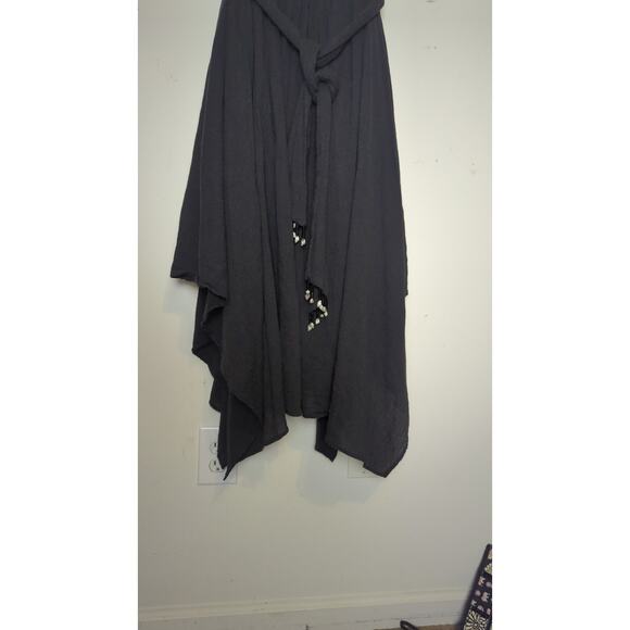 Fairy Grunge Handkerchief Midi Gauzy Whimsigoth Knit Dress Black Large - Picture 4 of 11